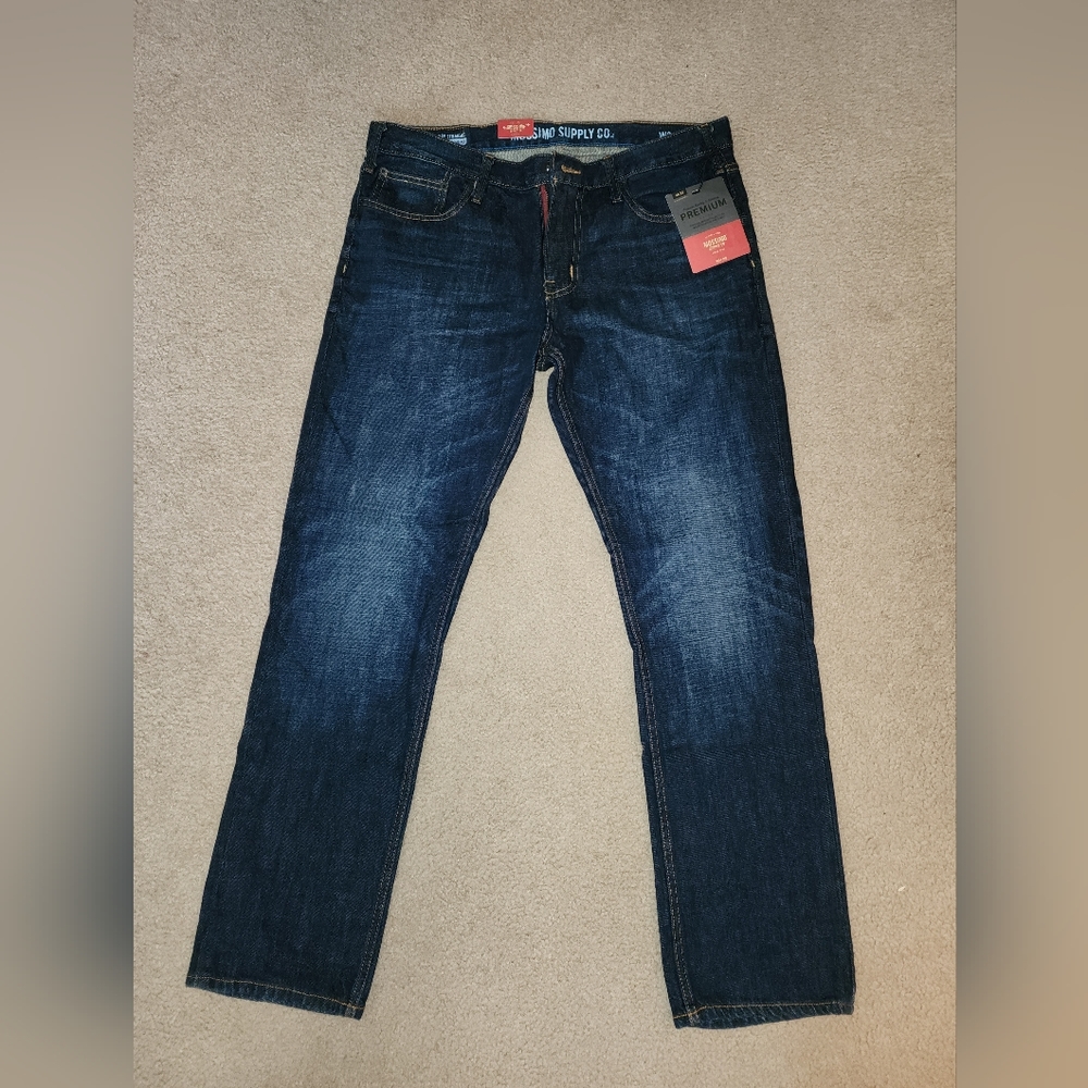 Massimo premium mens slim straight 36 x 32 jeans